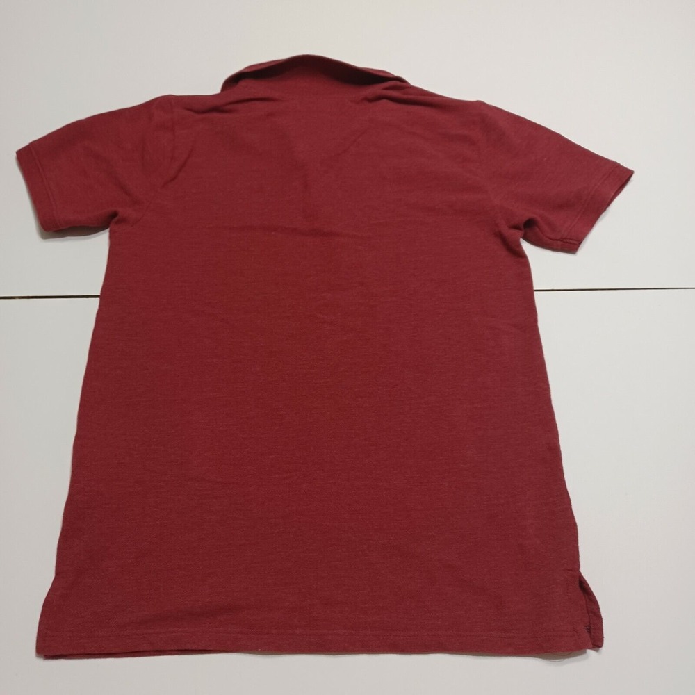Calvin Klein Boys Polo Shirt Maroon Short Sleeve Collared Button Top M 10 12